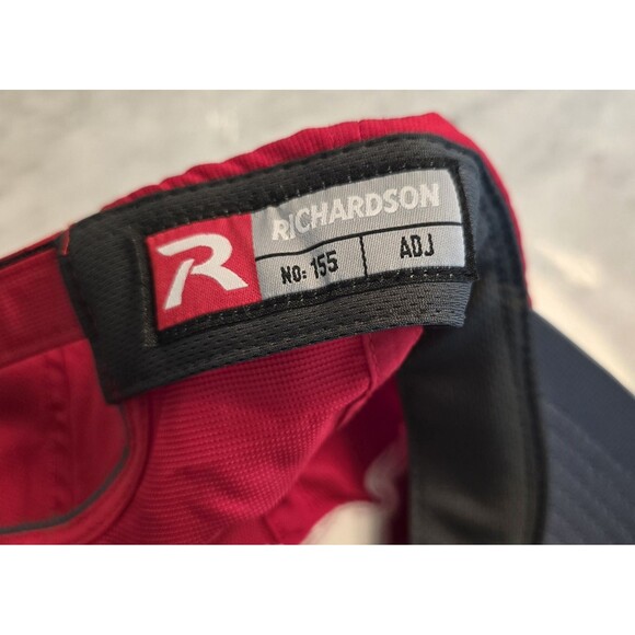 Red Richardson 155 Low Pro cap with  White Embroidered Ford Mustang Logo ADJ - Picture 7 of 7